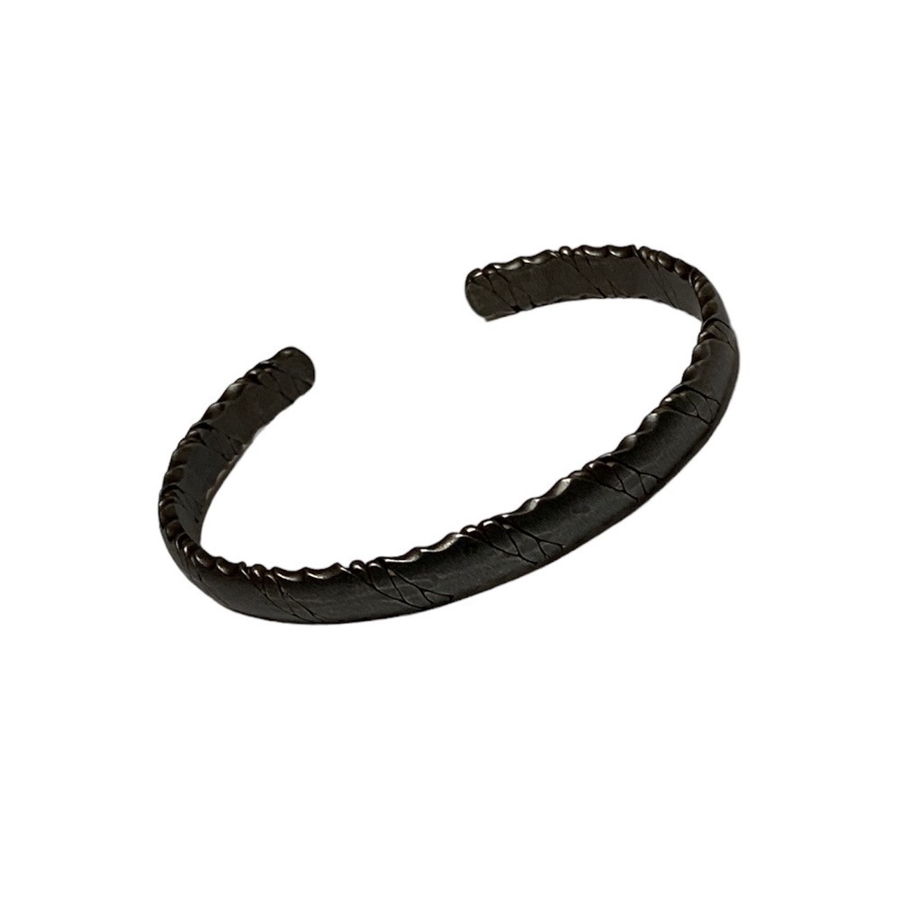 Silver twisted metal bracelet